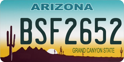 AZ license plate BSF2652