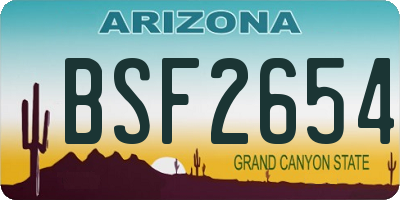 AZ license plate BSF2654