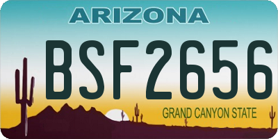 AZ license plate BSF2656