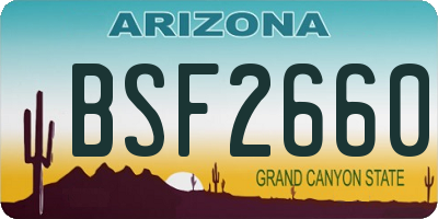 AZ license plate BSF2660