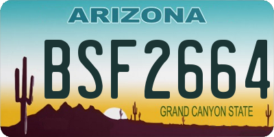 AZ license plate BSF2664