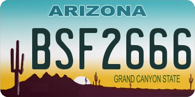 AZ license plate BSF2666