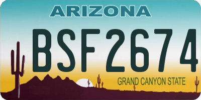 AZ license plate BSF2674