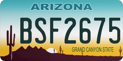 AZ license plate BSF2675