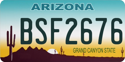 AZ license plate BSF2676