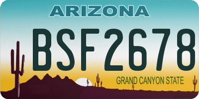 AZ license plate BSF2678