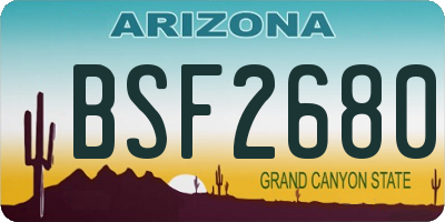 AZ license plate BSF2680