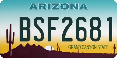 AZ license plate BSF2681