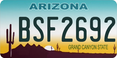 AZ license plate BSF2692