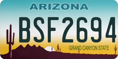 AZ license plate BSF2694