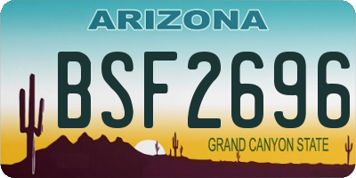 AZ license plate BSF2696