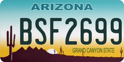 AZ license plate BSF2699