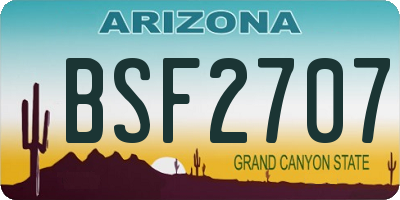 AZ license plate BSF2707