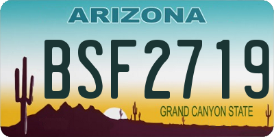 AZ license plate BSF2719