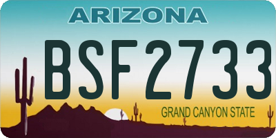AZ license plate BSF2733