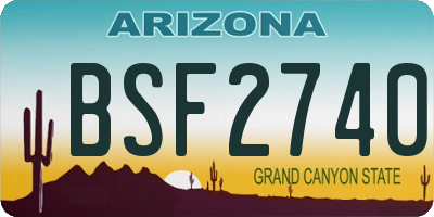 AZ license plate BSF2740
