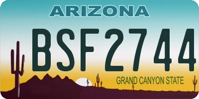 AZ license plate BSF2744