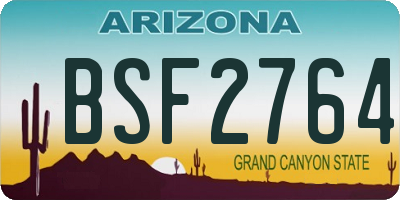 AZ license plate BSF2764
