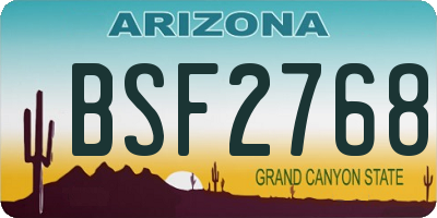 AZ license plate BSF2768