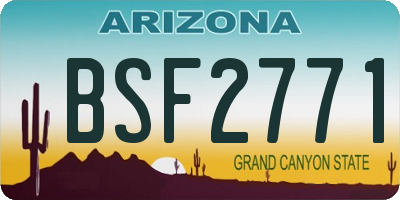 AZ license plate BSF2771