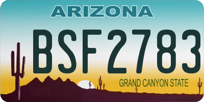AZ license plate BSF2783