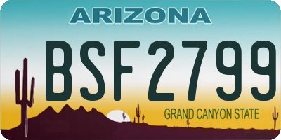 AZ license plate BSF2799