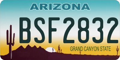 AZ license plate BSF2832