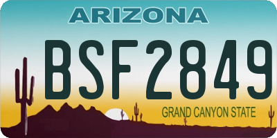 AZ license plate BSF2849