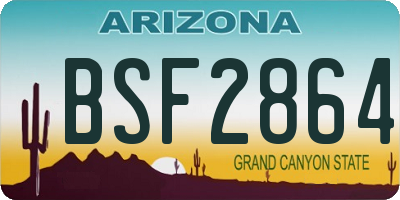 AZ license plate BSF2864