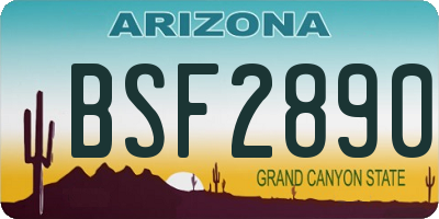 AZ license plate BSF2890