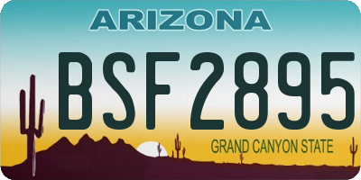 AZ license plate BSF2895