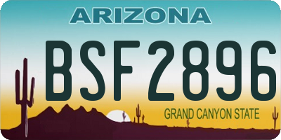 AZ license plate BSF2896