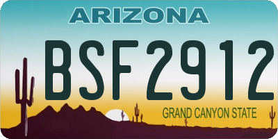 AZ license plate BSF2912