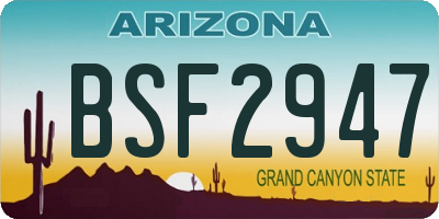 AZ license plate BSF2947