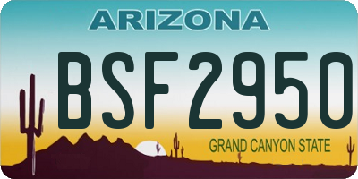 AZ license plate BSF2950