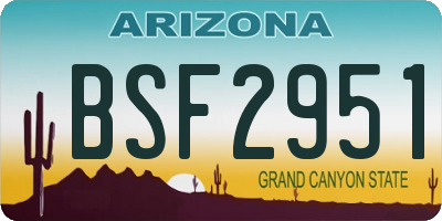 AZ license plate BSF2951