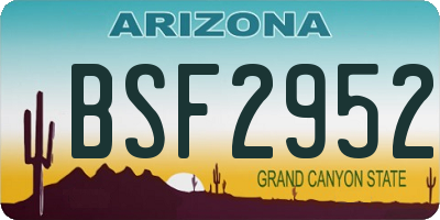 AZ license plate BSF2952