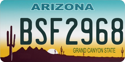 AZ license plate BSF2968