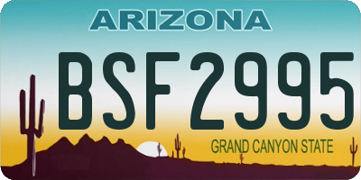 AZ license plate BSF2995