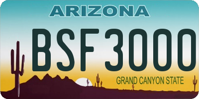 AZ license plate BSF3000