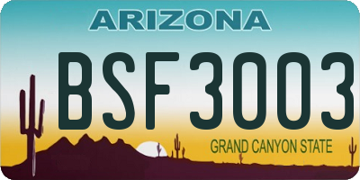 AZ license plate BSF3003