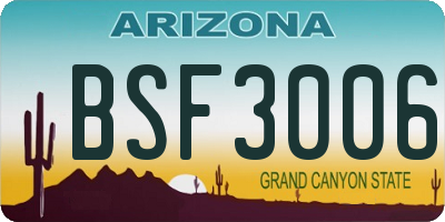 AZ license plate BSF3006