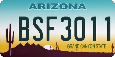 AZ license plate BSF3011