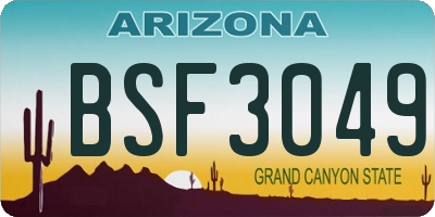 AZ license plate BSF3049