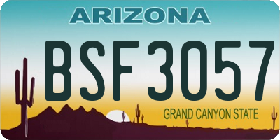 AZ license plate BSF3057