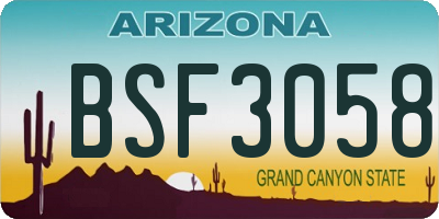 AZ license plate BSF3058