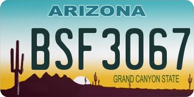 AZ license plate BSF3067
