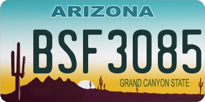 AZ license plate BSF3085