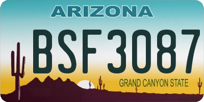 AZ license plate BSF3087