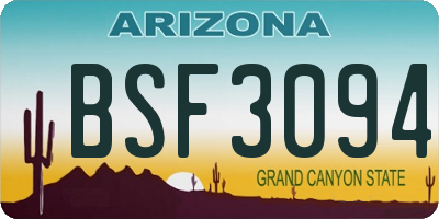AZ license plate BSF3094